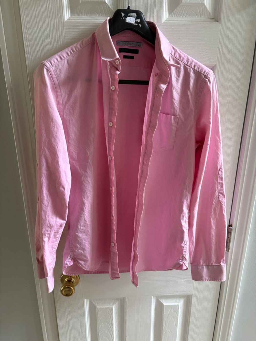 Jules Men's Fitted Pink Long-Sleeve Button-Down Shirt